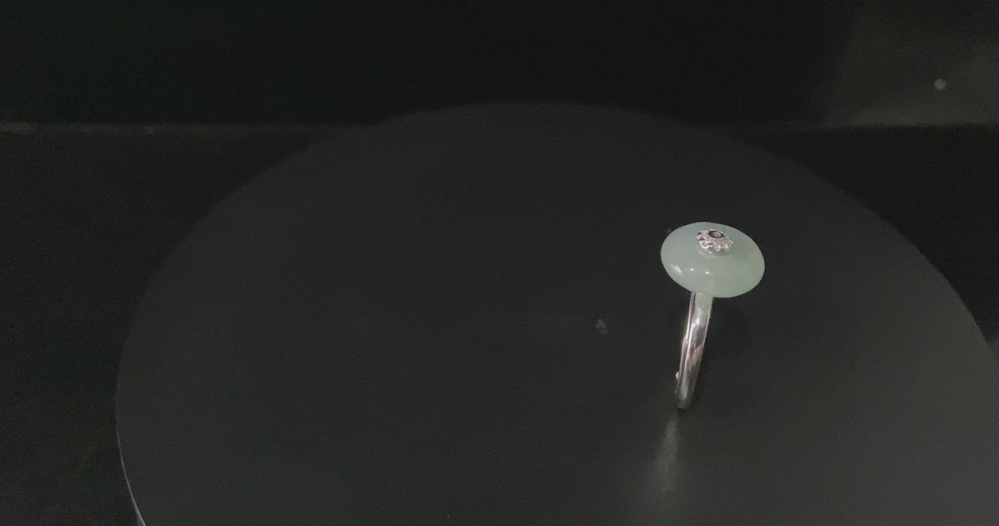 Ice White Peace Buckle Ping An Kou · Nature Burmese Jadeite Ring