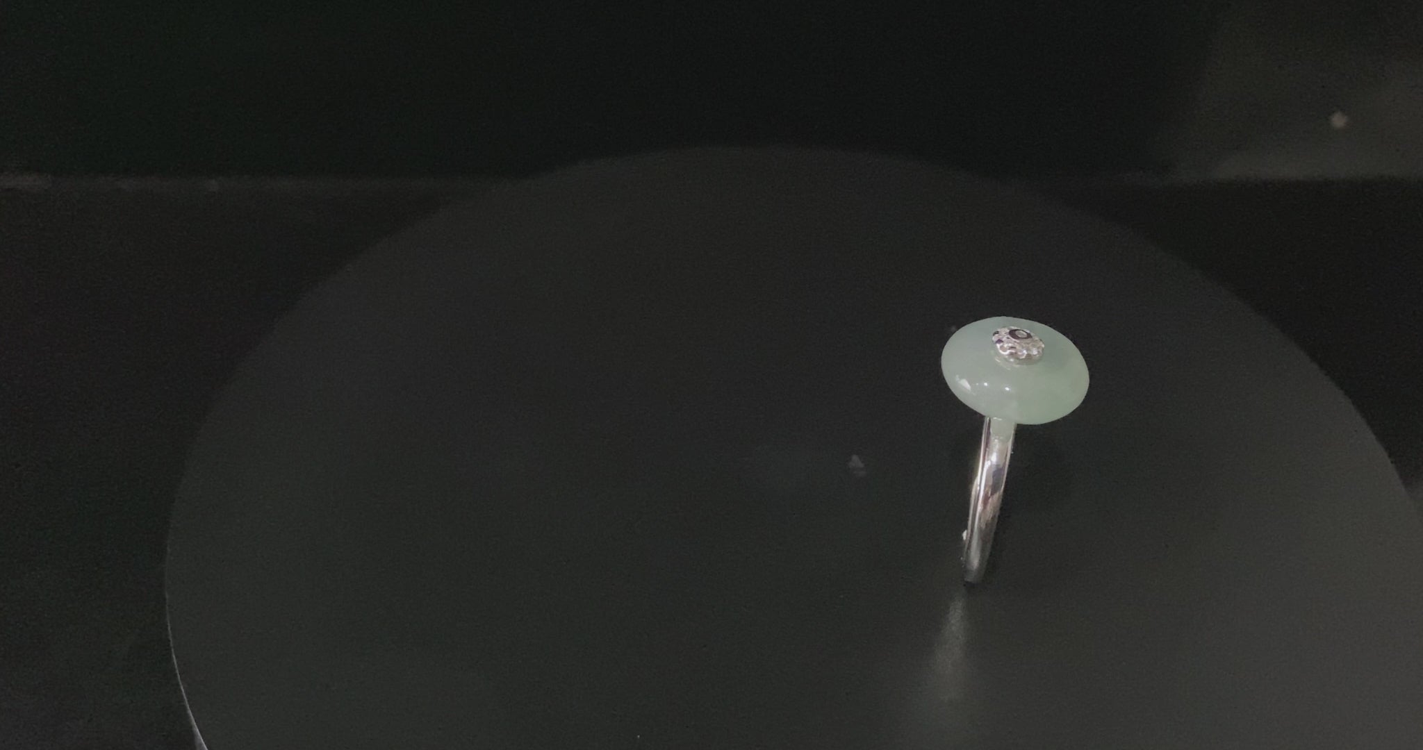 Ice White Peace Buckle Ping An Kou · Nature Burmese Jadeite Ring