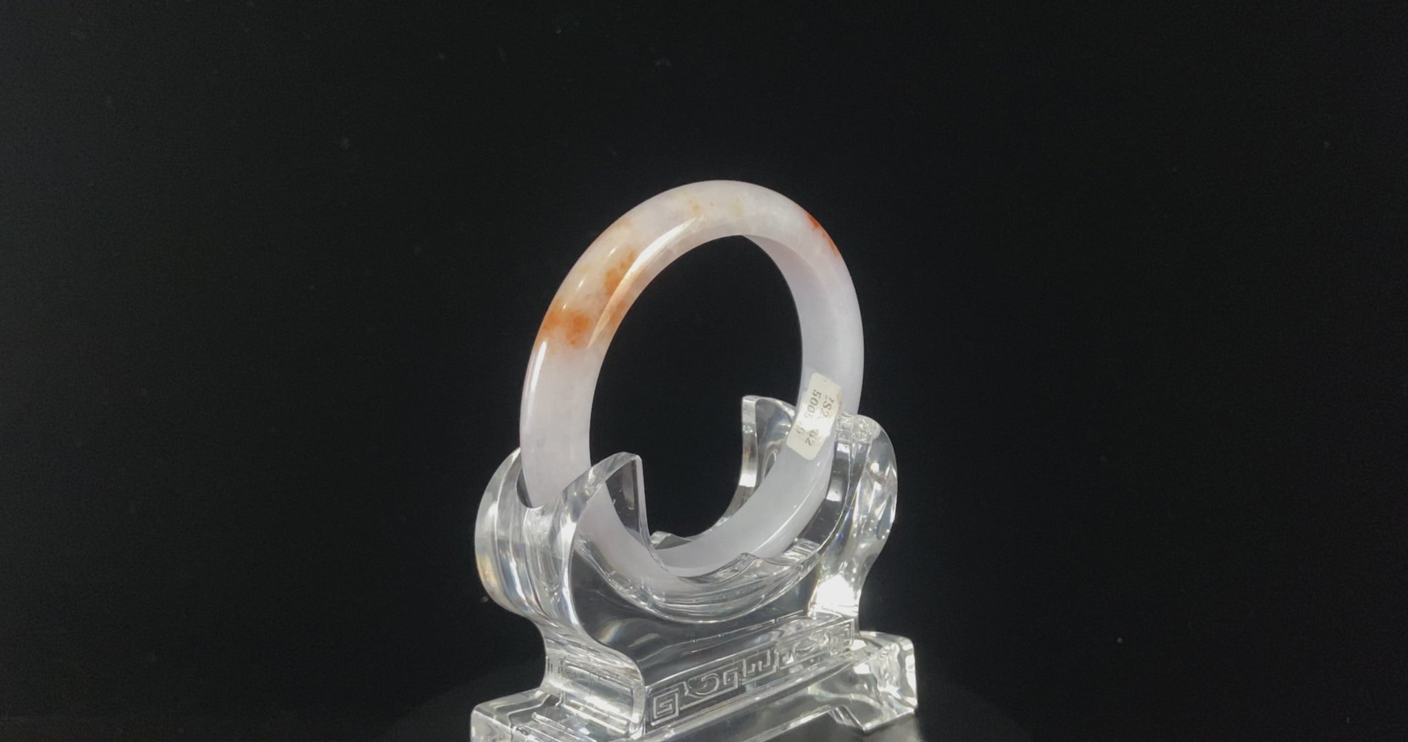 Soft Cream Amber Fleck · Nature Burmese Jadeite Peace Bangle (60mm)
