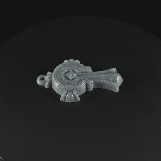 Wuji Retro Carved Cross· Nature Burmese Jadeite Pendant