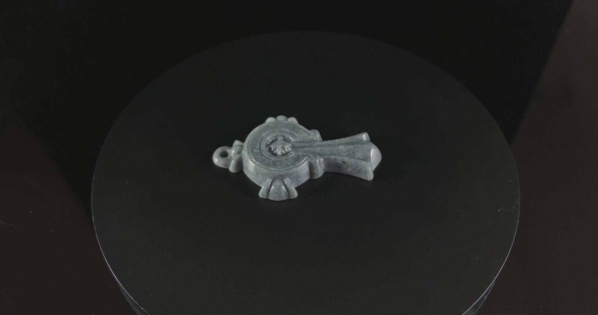 Wuji Retro Carved Cross· Nature Burmese Jadeite Pendant