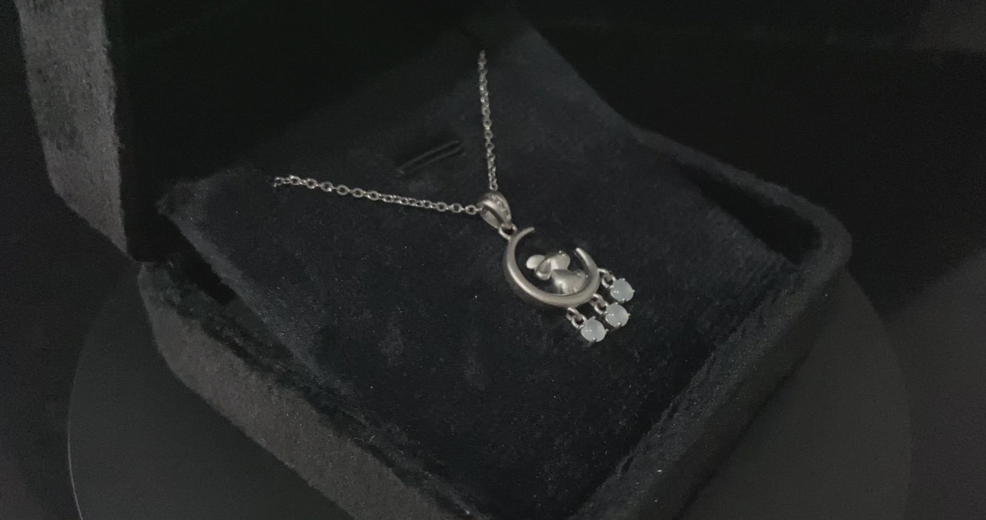 A moonlit hare spark jadeite pendant.