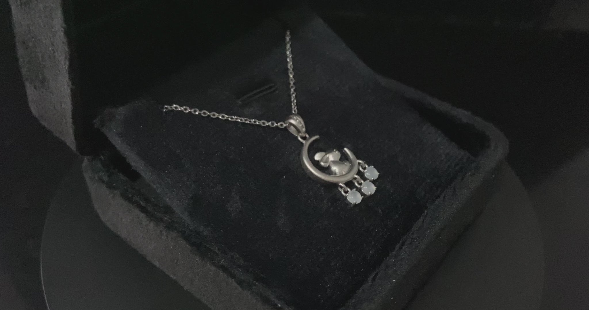 A moonlit hare spark jadeite pendant.