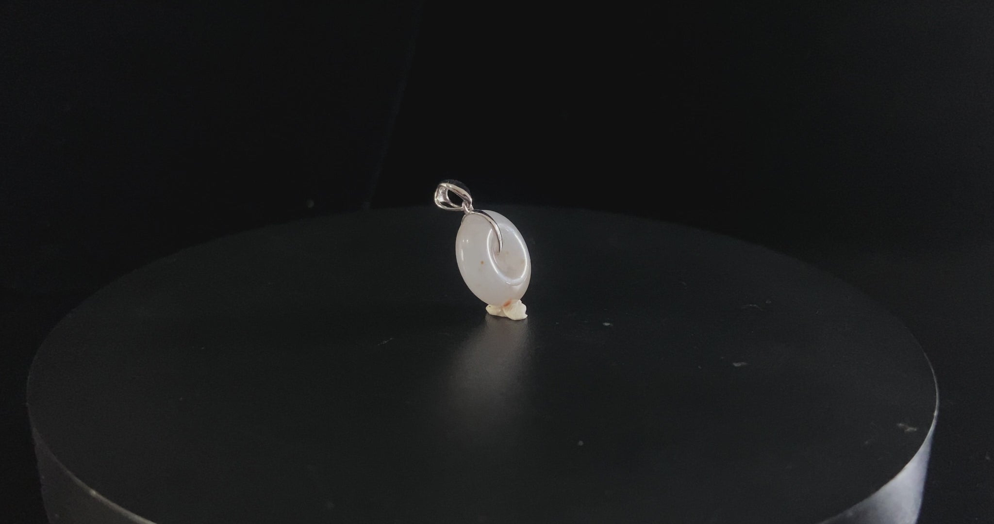 Auspicious Koi | Creamy White Freckled‑Gold · Nature Burmese Jadeite Pendant