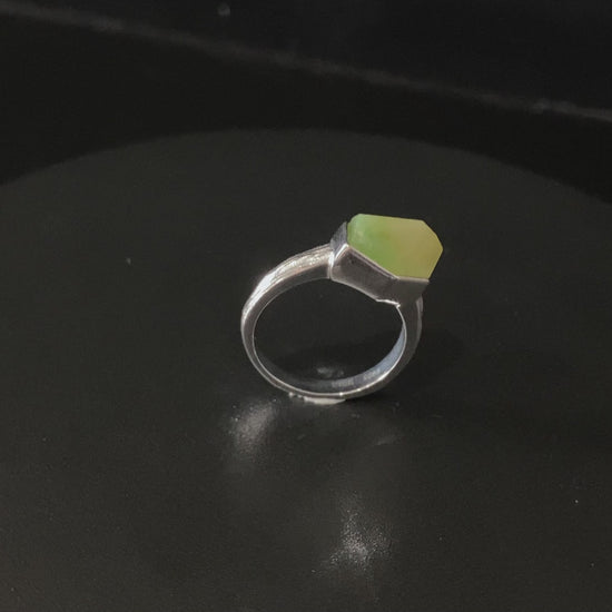 A honey lime gradient jadeite ring.