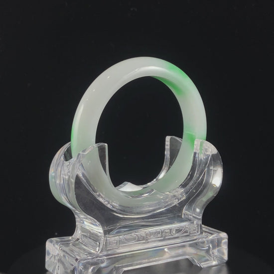 Lush Spring Green Haze · Nature Burmese Jadeite Peace Bangle (56mm)