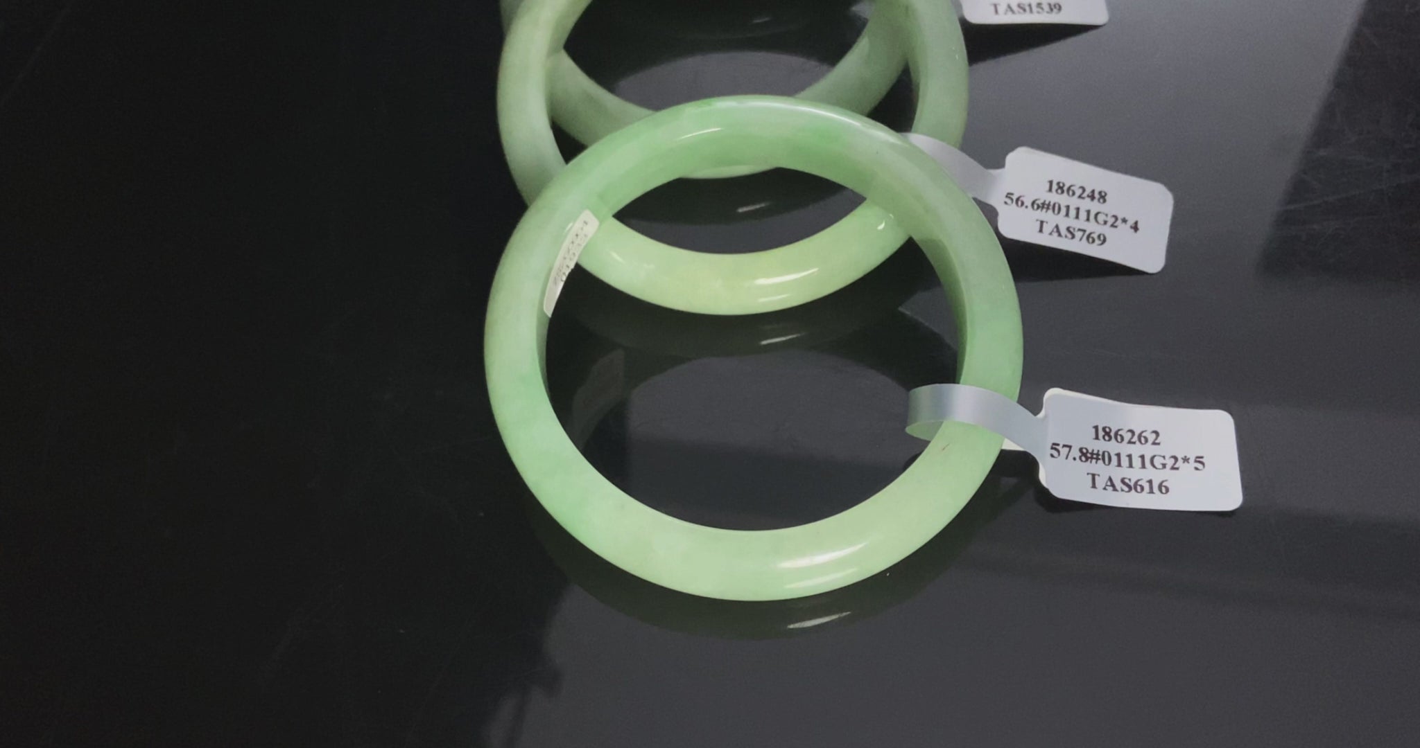 Curated 🫛 Meadow Glow Pale Pea · Nature Burmese Jadeite Peace Bangle