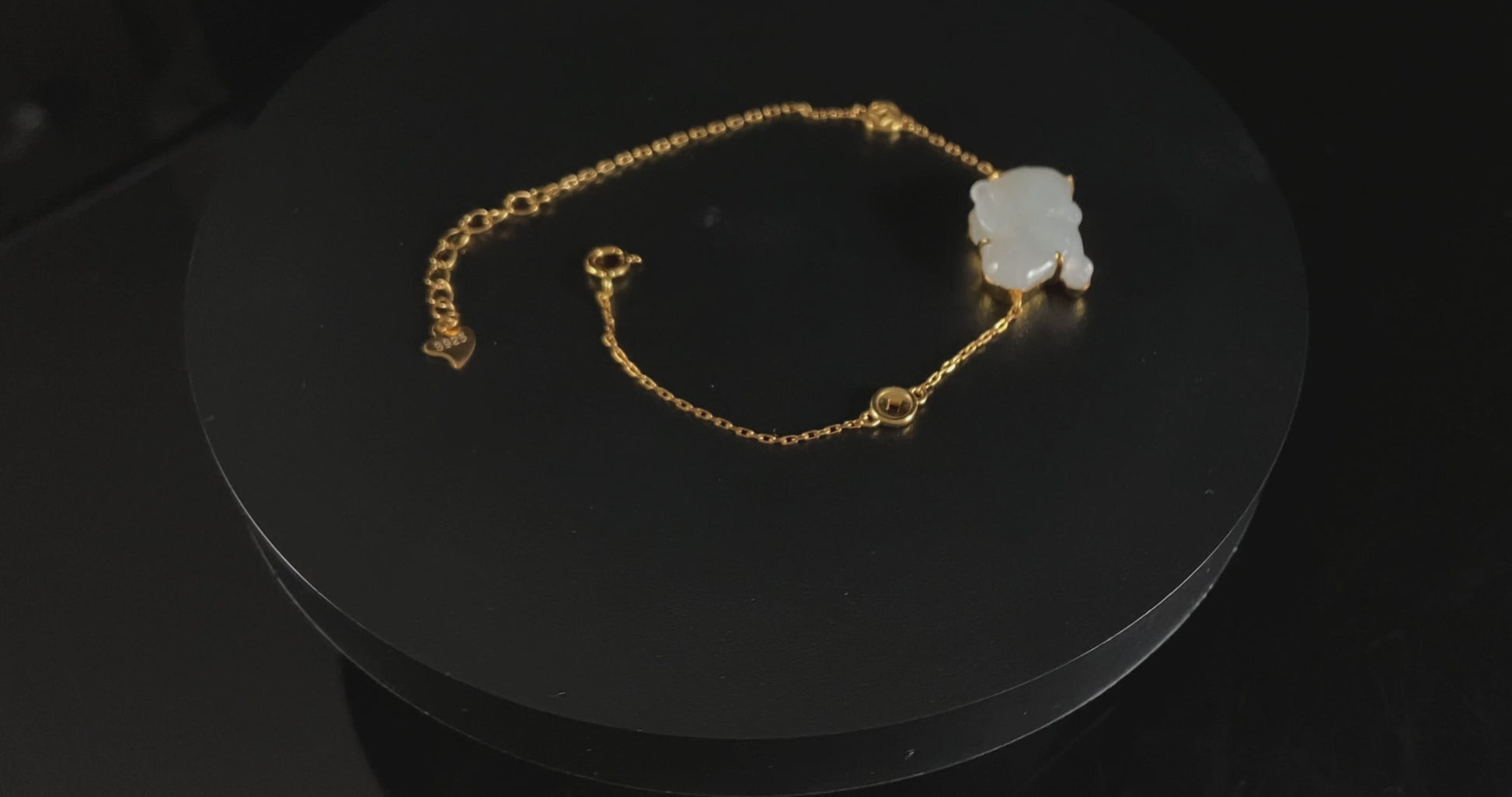 Popular Pick 🐇 Frost White Rabbit · Natural Burmese Jadeite Bracelet