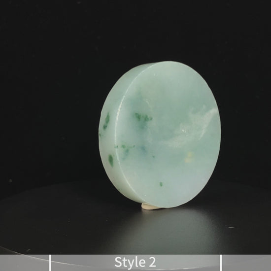 Semi-Finished Jade Blank | Mist Green Wisps · Nature Burmese Jadeite Core