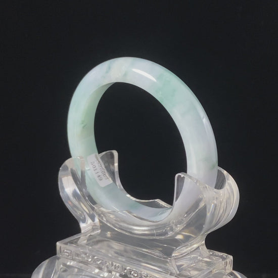 Still Wave Blue Haze · Nature Burmese Jadeite Peace Bangle