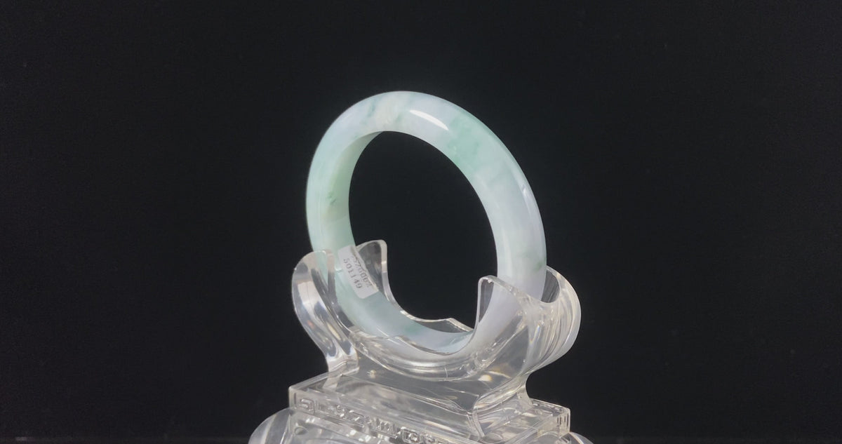 Still Wave Blue Haze · Nature Burmese Jadeite Peace Bangle