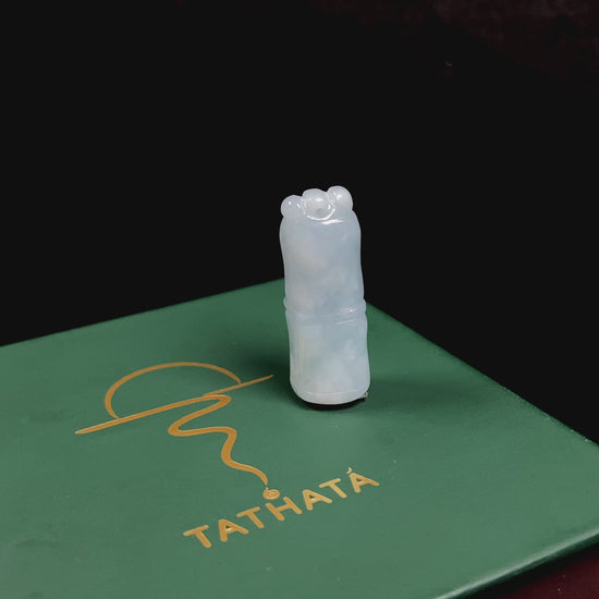 A light blue bamboo joint loose jadeite.
