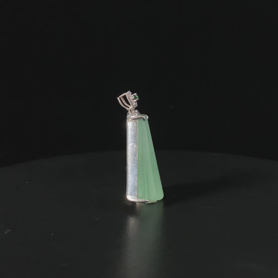 Dewy Sky Aqua Calm · Nature Burmese Jadeite Pendant