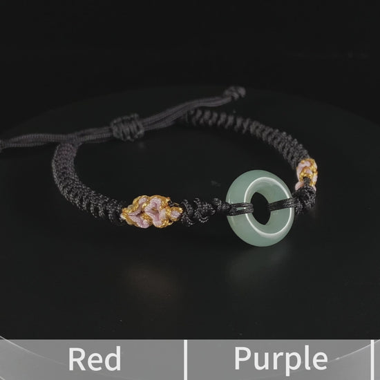 Pale Clear Peace Buckle · Nature Burmese Jadeite Bracelet