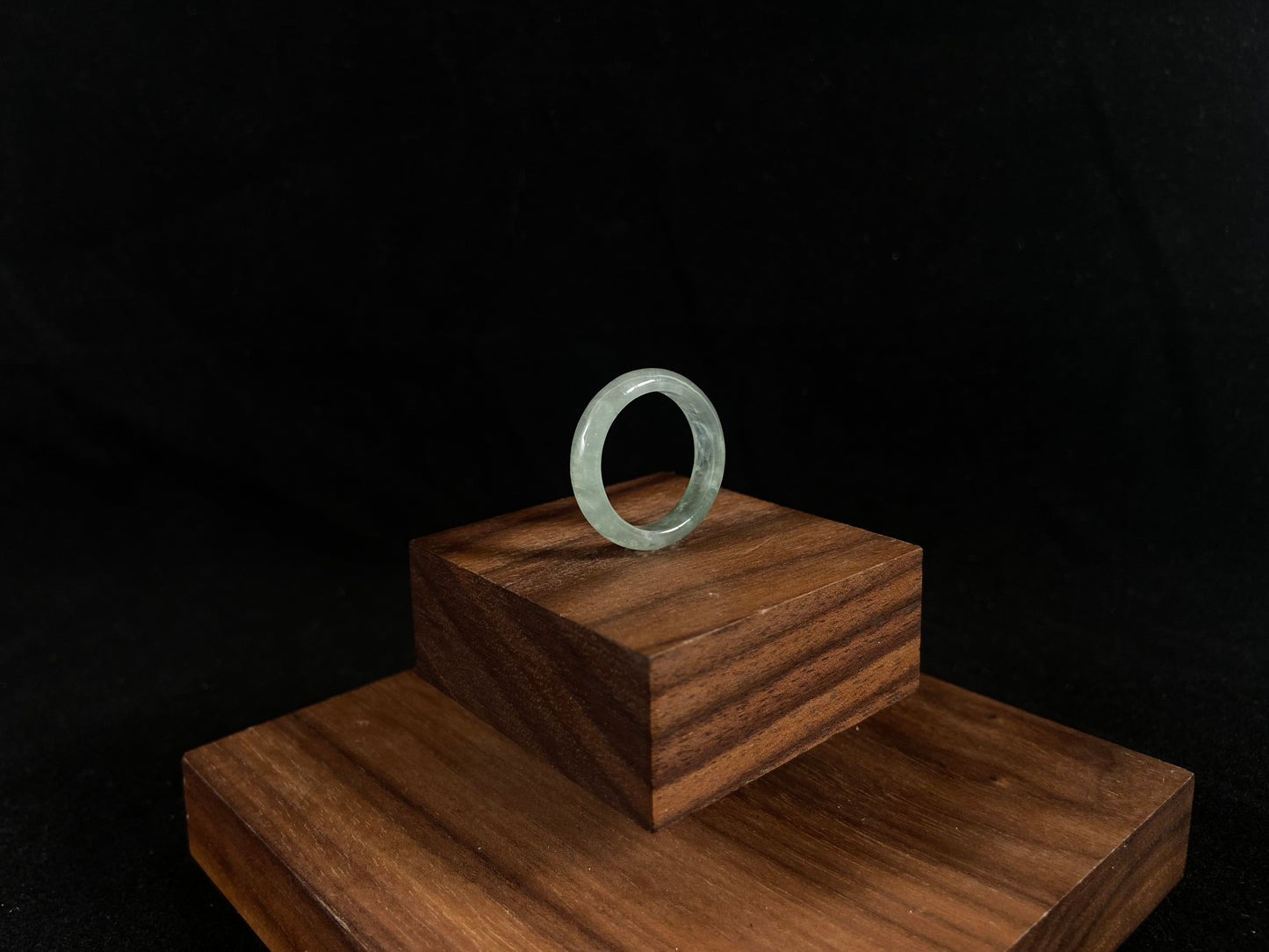 Natural Green Jadeite Ring On The Tabble 