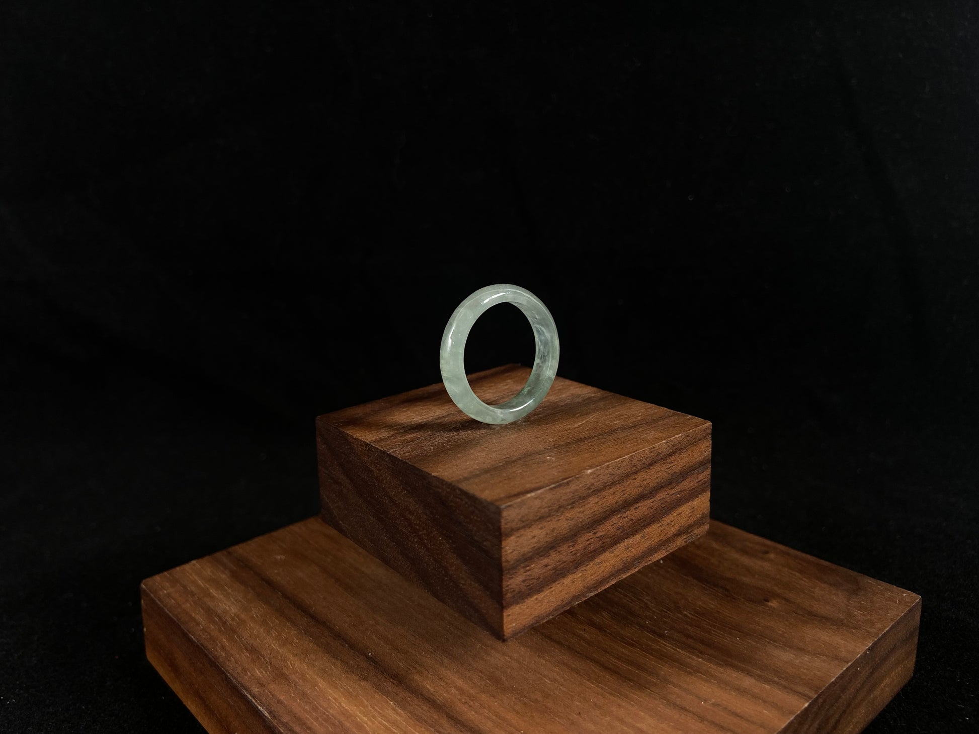 Natural Green Jadeite Ring On The Tabble 