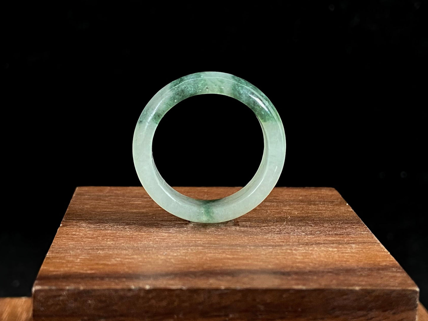 Natural Green Jadeite Ring On The Tabble 