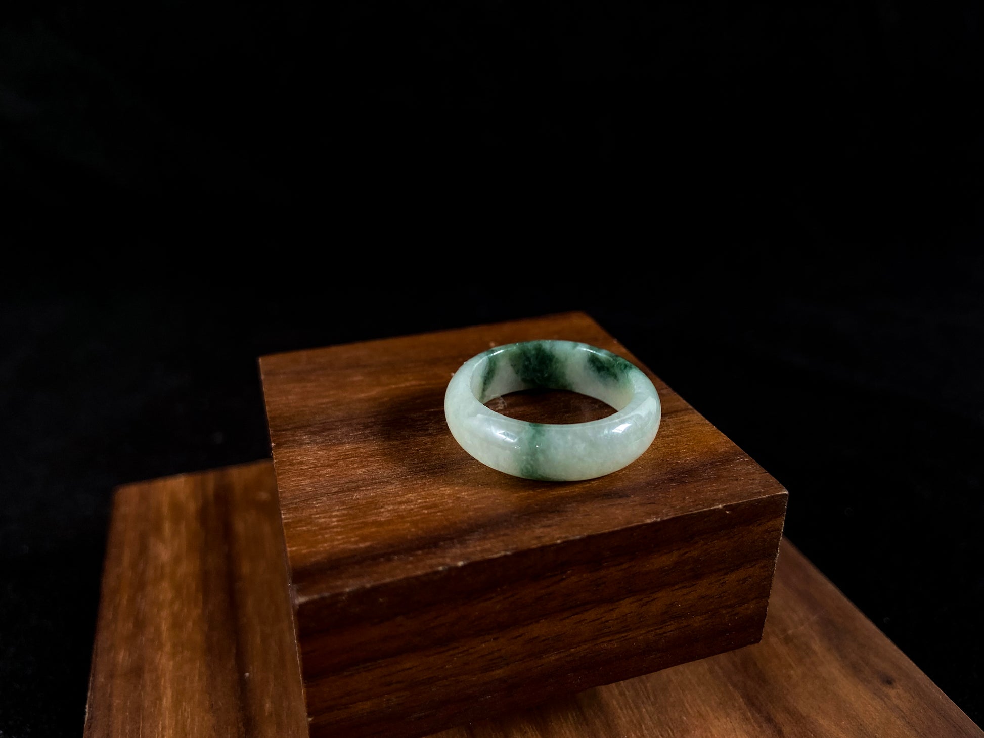 Natural Green Jadeite Ring On The Tabble 