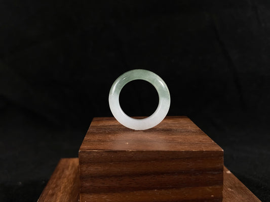 Half Mountain Green Accent Jadeite Ring Band (15mm)