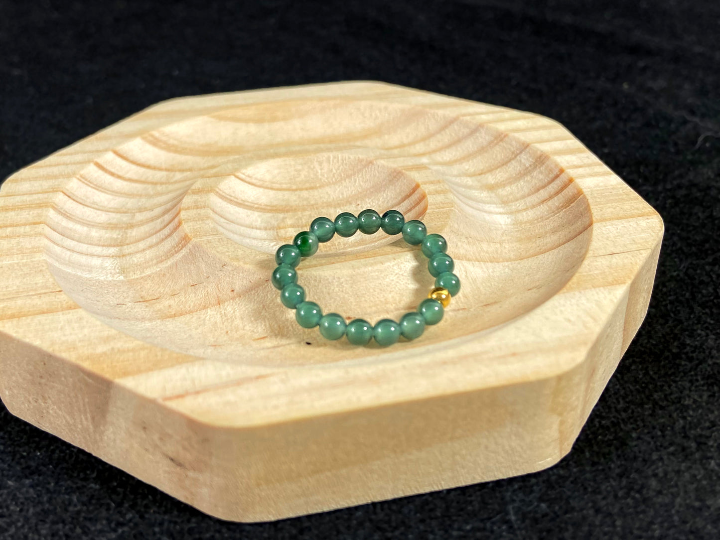 Gold Center Dark Green Chic · Natural Burmese Jadeite Ring