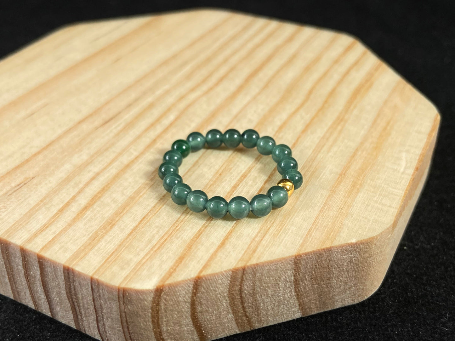 Gold Center Dark Green Chic · Natural Burmese Jadeite Ring