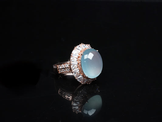 A icy aqua jadeite ring.